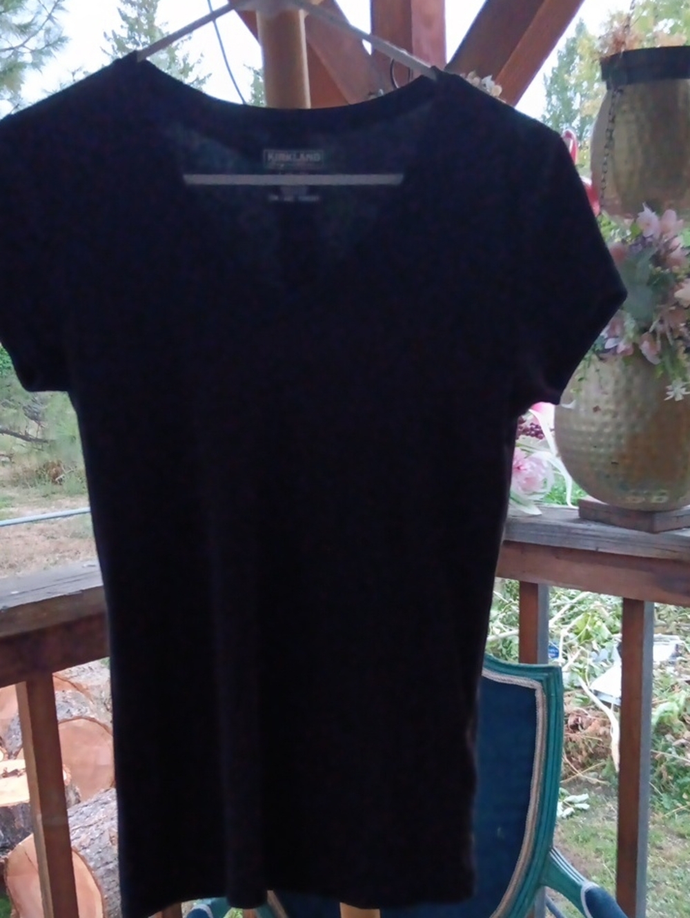 Kirkland Signature Black V-Neck Short Sleeve Tee